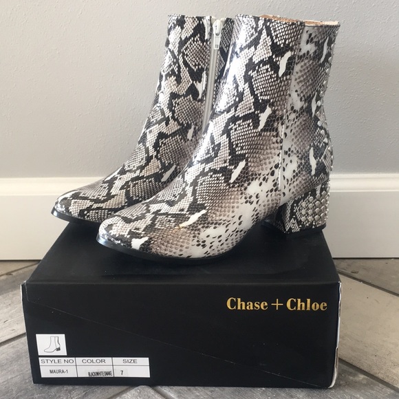 chloe snakeskin booties